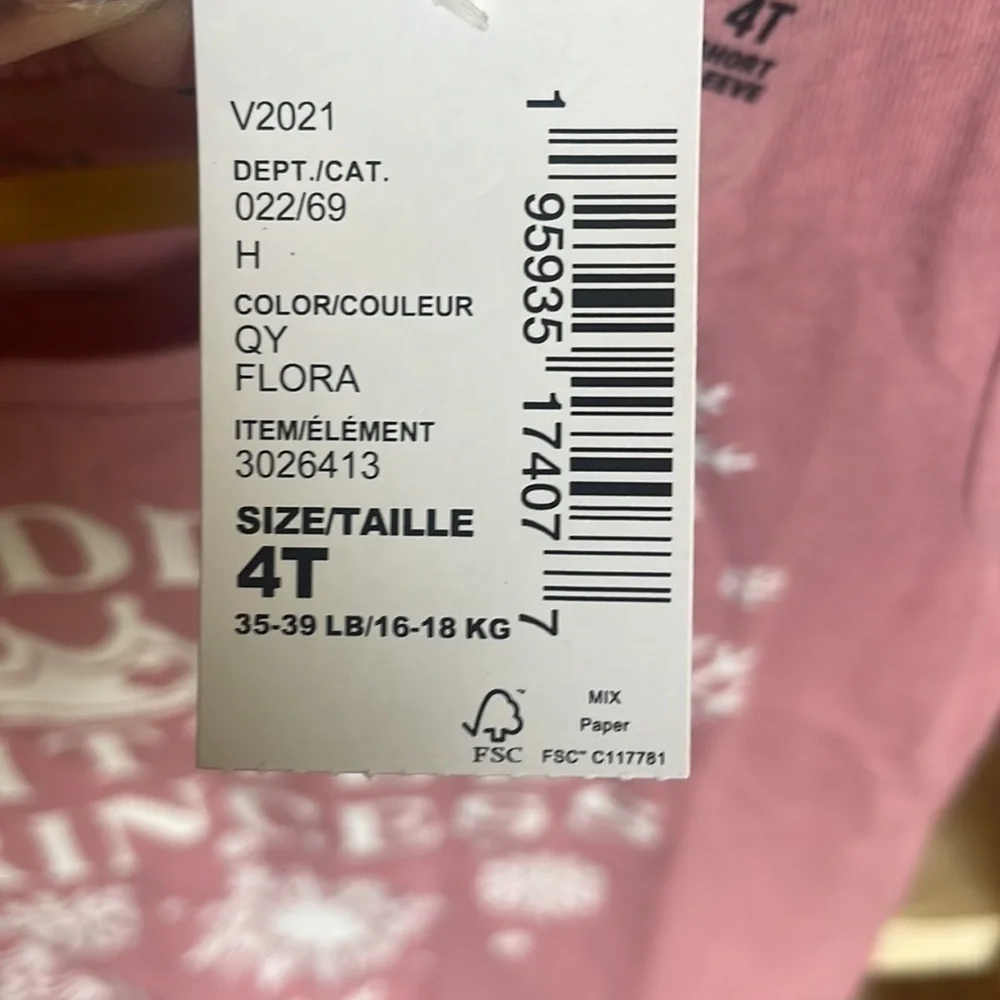 The children’s Place Tee girls short sleeve pink Daddys little princess top 4T